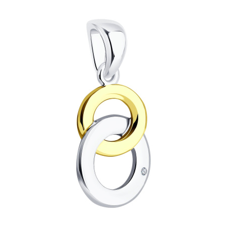 Серебряная подвеска с бриллиантом