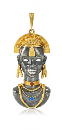 Подвеска из серебра с позолотой «Саванна. Маска Миона»