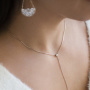 Серебряное нитевидное колье-сотуар с фианитами