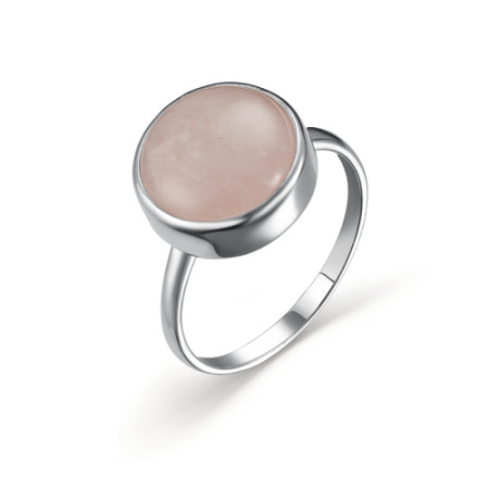 Кольцо из серебра с розовым кварцем