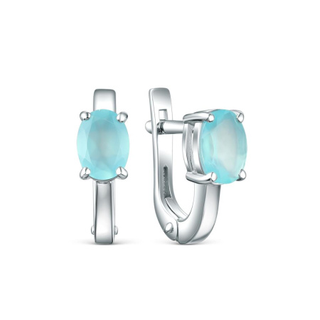 Серьги из серебра с халцедоном