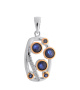 Подвеска из серебра с сапфиром и фианитами