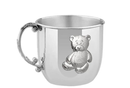 Серебряная кружка детская «Мишка»