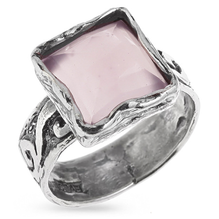 Серебряное кольцо с розовым кварцем