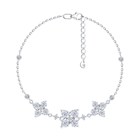 Браслет из серебра с фианитами