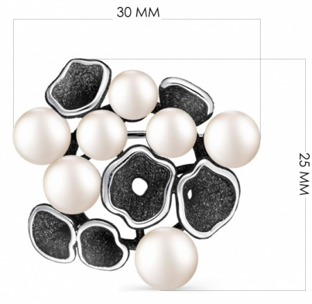 Брошь из серебра с жемчугом