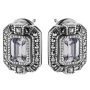 Серебряные серьги с фианитами и марказитами Swarovski