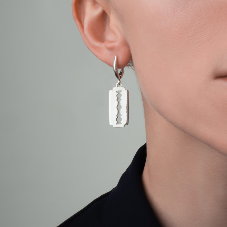 Серьги из серебра «Лезвие»