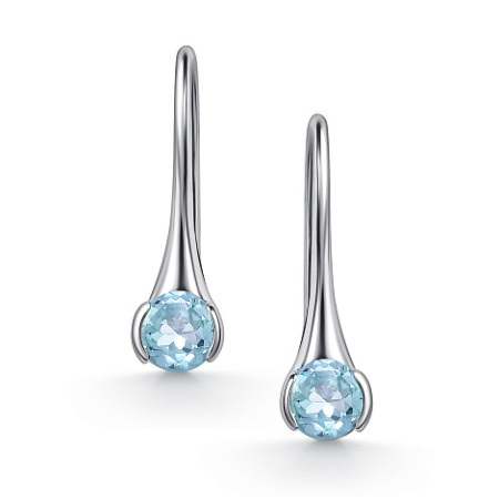 Серьги из серебра с топазами