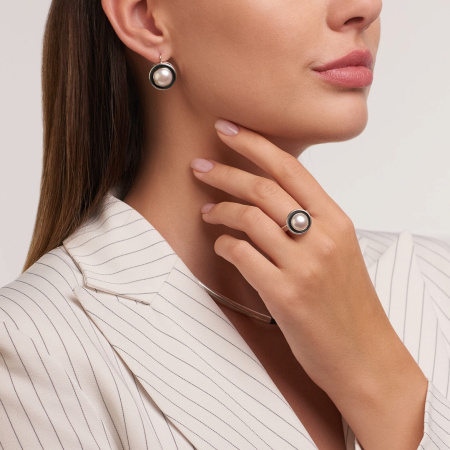 Серебряные серьги «Дар» с жемчугом