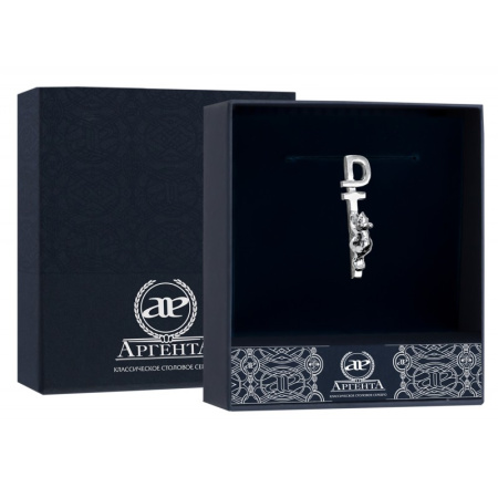 Серебряная ложка сувенирная «Мышь с рублем»