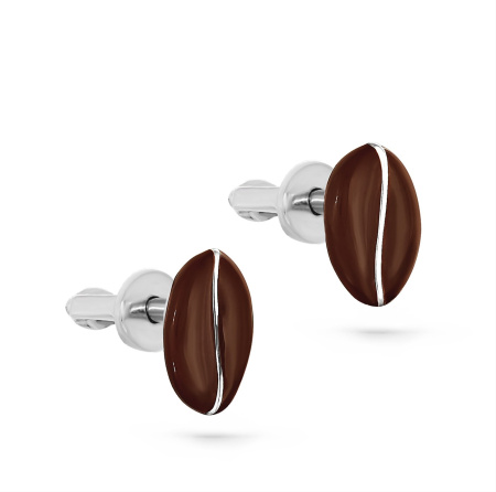 Серебряные серьги-пусеты «Капучино»