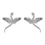 Серебряные серьги-гвоздики «Змеи с крыльями»