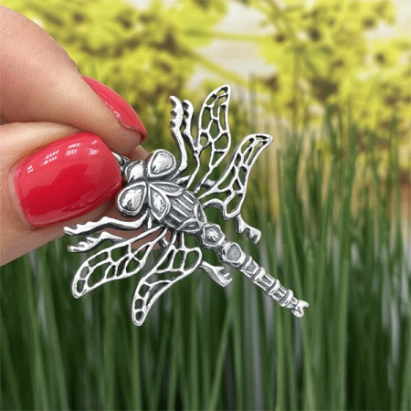 Серебряная подвеска «Cтрекоза»