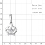 Подвеска из серебра с фианитами «Корона»