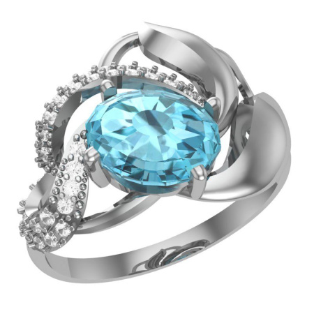 Серебряное кольцо с топазом