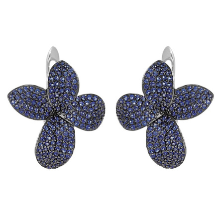 Серьги из серебра с фианитами