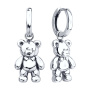 Серьги из серебра «Мишка»