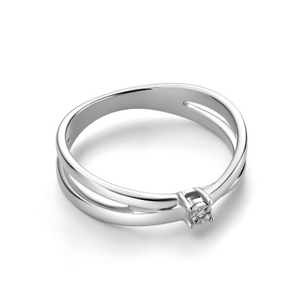 Кольцо из серебра с бриллиантом