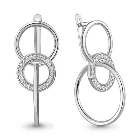 Серьги из серебра с фианитами