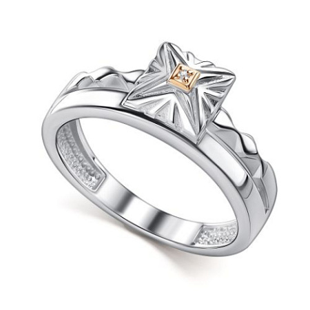 Кольцо из серебра с бриллиантом