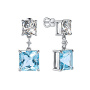 Серьги из серебра с топазом и горным хрусталем