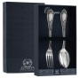 Серебряный набор «Престиж» столовая ложка и вилка с чернением