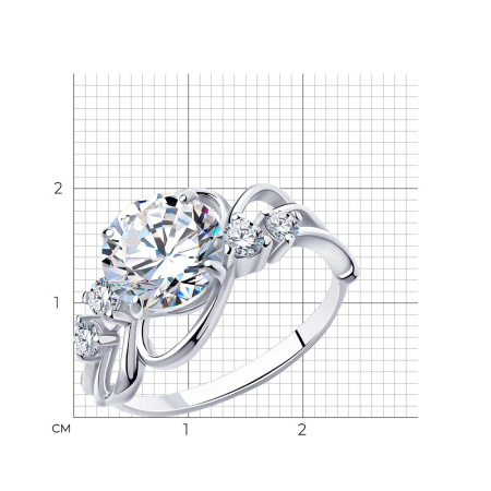 Кольцо из серебра с фианитами