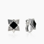 Серьги из серебра с камнем оникс