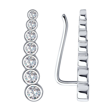 Серьги из серебра с фианитами SOKOLOV