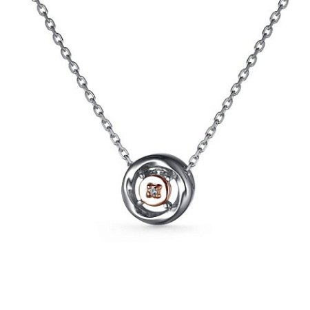 Серебряное колье с бриллиантом