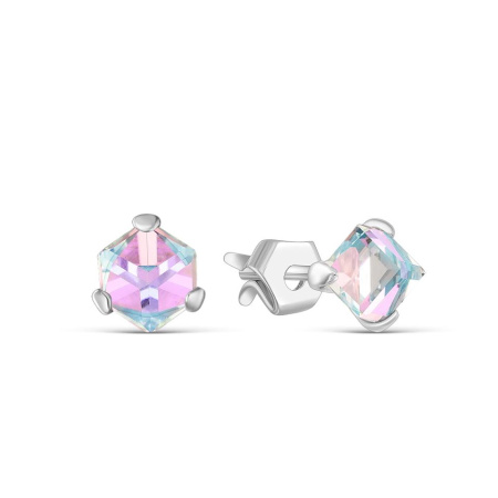 Серьги-пусеты из серебра с кристаллами Swarovski