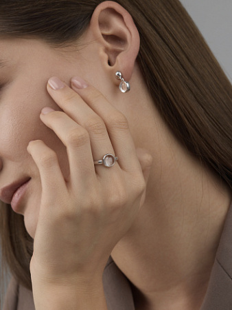 Кольцо из серебра с горным хрусталем