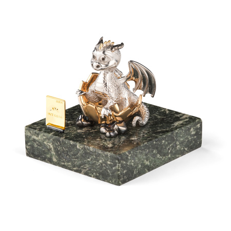 Сувенир из серебра «Дракон» маленький