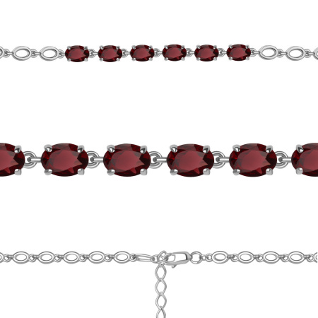 Браслет из серебра с гранатами