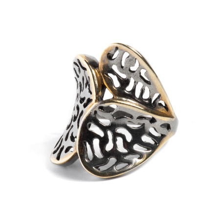 Кольцо серебряное с позолотой