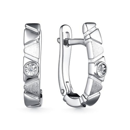 Серьги серебряные с бриллиантами