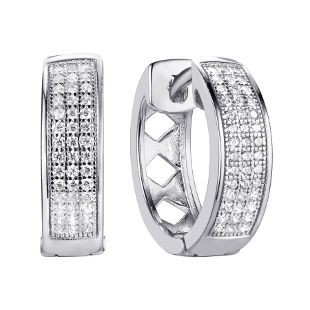 Серьги из серебра с фианитами