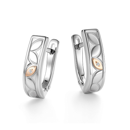 Серьги из серебра с бриллиантом