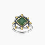 Серебряное кольцо «Тетра» с нефритом