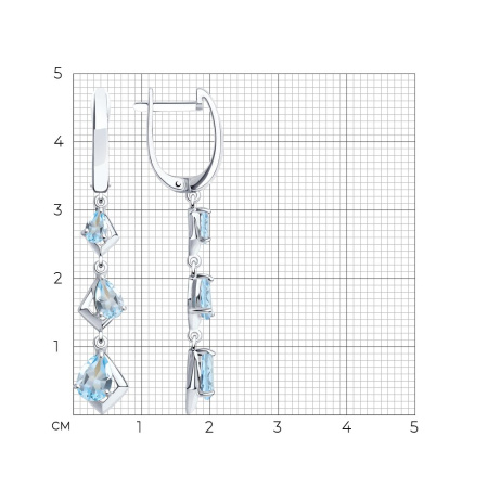 Серебряные серьги с топазами