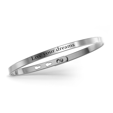 Серебряный браслет «Live your dreams»