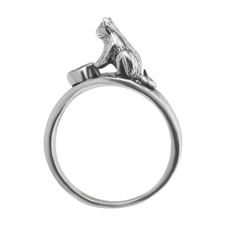 Кольцо из серебра «Киска с миской»