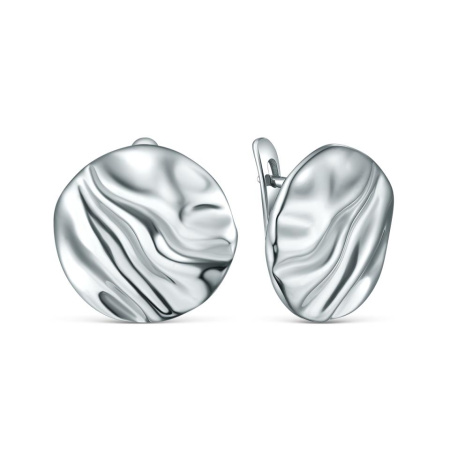 Серьги из серебра 925 с эффектом мятого металла