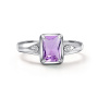 Серебряное кольцо с аметистом и бриллиантом