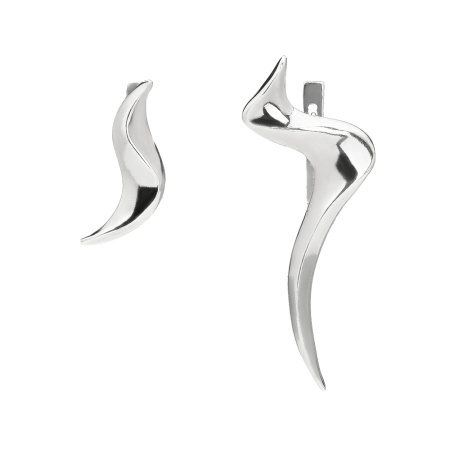 Серьги из серебра ассиметричные