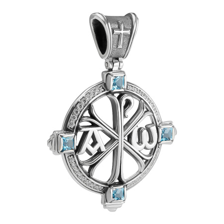 Подвеска из серебра с топазом и цирконом