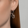 Серебряные серьги с фианитами «Сердце»