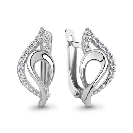 Серьги из серебра с фианитами