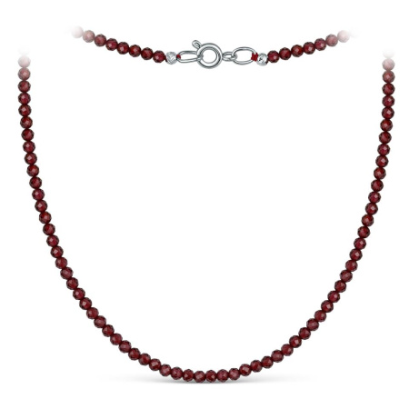 Серебряное колье с гранатом
